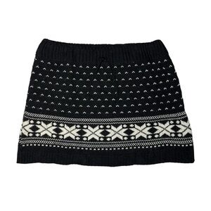 black + white knitted mini skirt ♡